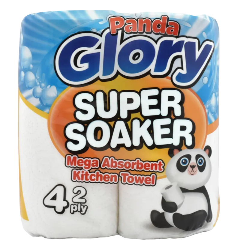 Panda Glory Super Soaker Kitchen Towel 2ply 4pk