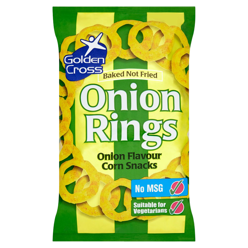 Golden Cross Onion Rings Onion Flavour Corn Snacks 12x150g