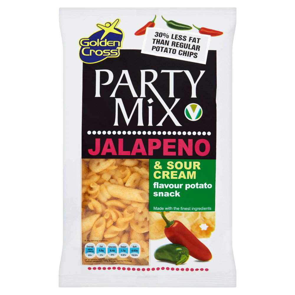 Golden Cross Party Mix Jalapeno & Sour Cream Flavour Potato Snack 12x125g
