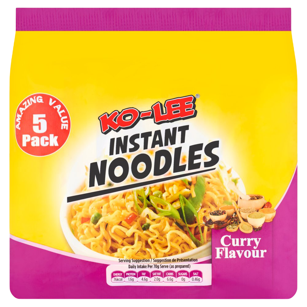 Ko-Lee Curry Flavour Instant Noodles 5x70g