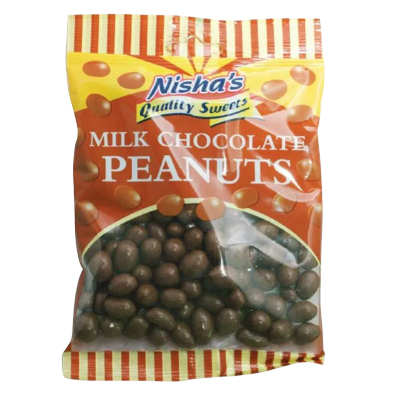 Nishas Milk Chocolate Peanuts 12x90g