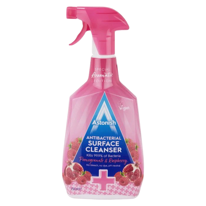 Astonish Antibacterial Surface Cleanser Pomegranate & Raspberry 12x750ml UNIT PRICE 79p (RSP £1.50 POR 36%)