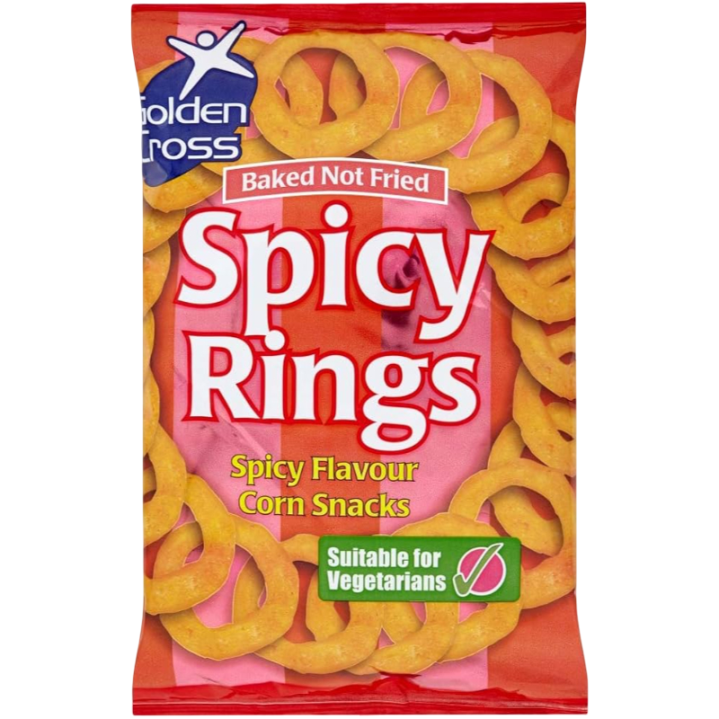 Golden Cross Spicy Rings Spicy Flavour Corn Snacks 12x150g
