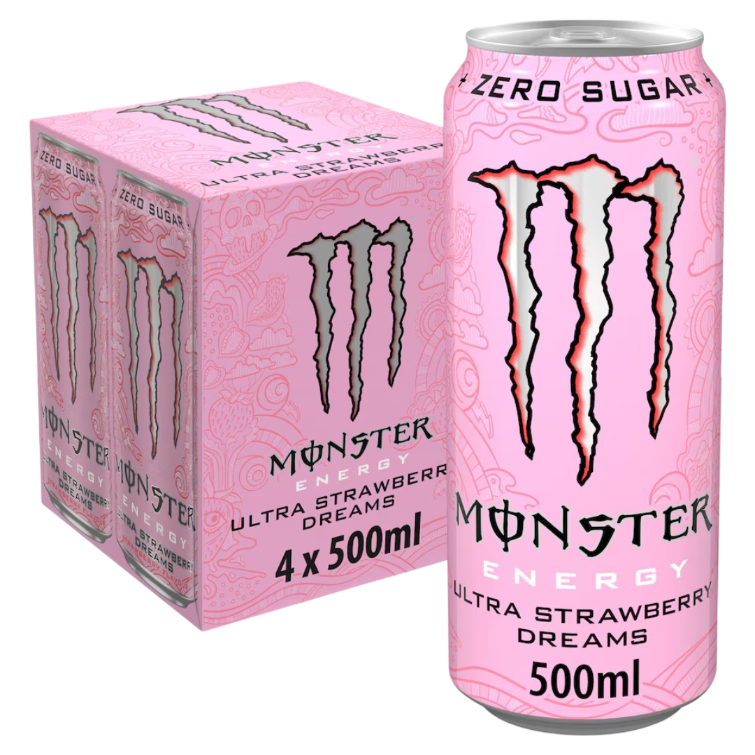 Monster Energy Ultra Strawberry Dreams 6x4x500ml UNIT PRICE £3.49 (RSP £5.49 POR 24%)